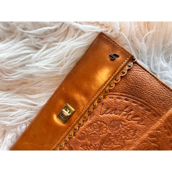 Velez Women's‎ Embossed Leather Clutch Wallet Timeless Everyday Casual Brown - Picture 2 of 11